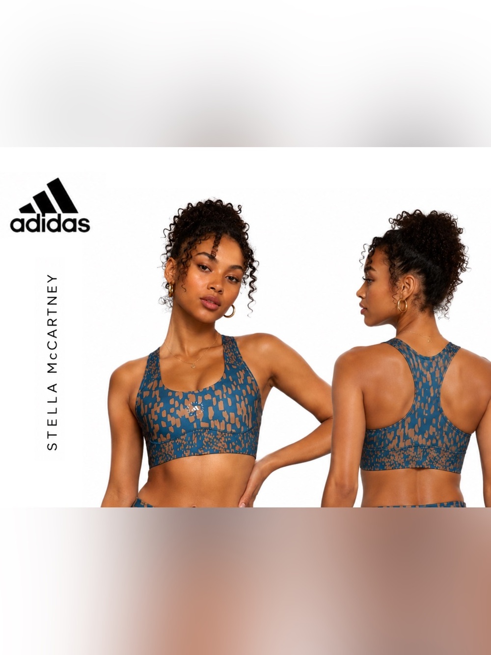 Adidas Stella McCartney TruePurpose Powerimpact Bra XS NWT Teal Print